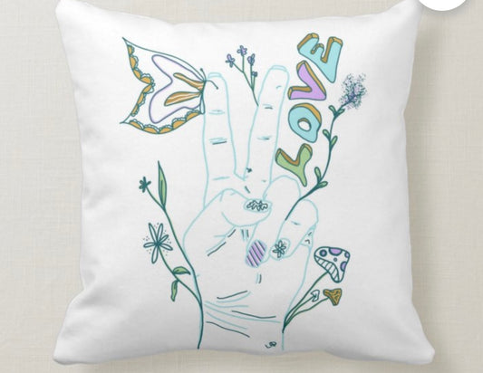 Peace Love Plants Throw Pillow